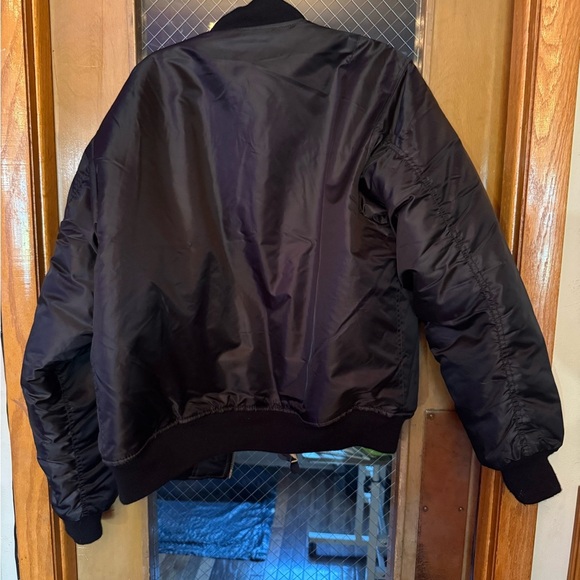 Rothco Black and Orange Bomber Jacket with Ribbed Cuffs - Picture 3 of 3